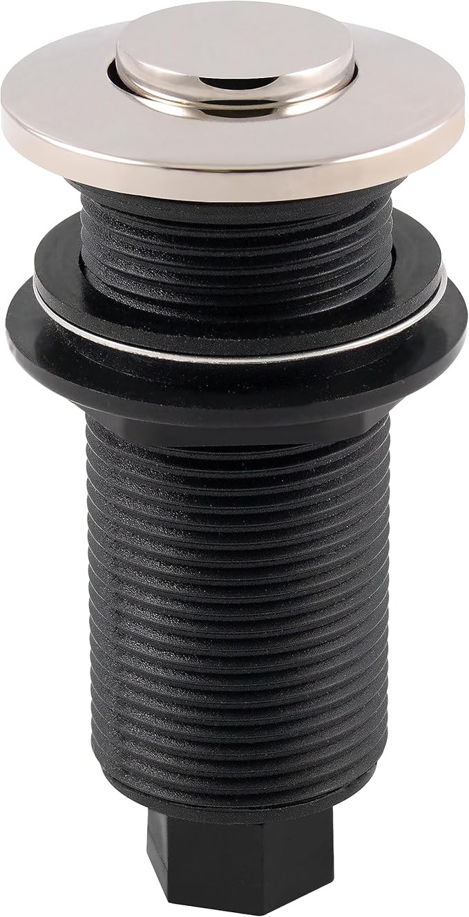 Westbrass ASB-B3-05 Sink Top Waste Disposal Replacement Air Switch Trim Only, Flush Button, Polished Nickel