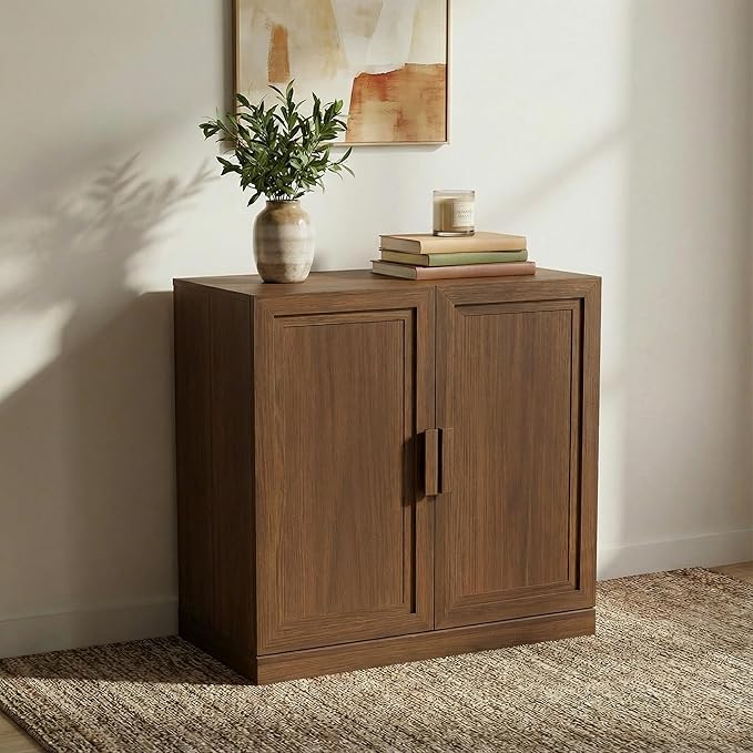 Casaphoria Adam Sideboard Buffet Cabinet with Storage, Sideboard Cabinet with Wooden Doors & Adjustable Shelves, 31" W x 31" H Coffee Bar for Entryway Kitchen Living Room, Walnut