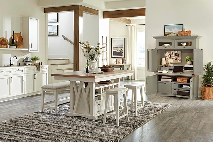 Parker House Americana Modern Dining 72 in. Island Counter-Height Extendable Dining Table