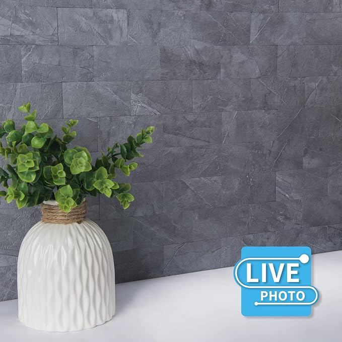 Art3d 10-Pack Peel and Stick Backsplash Tile for Kitchen Bathroom Fireplace Vanitity, Self-Adhesive Wall Tile in Blue Grey