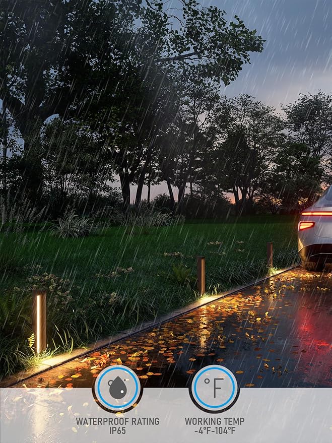 LEONLITE 5CCT Low Voltage Landscape Lights, 7W 12-24V LED Pathway Lights, Die-Casted Aluminum, IP65 for Outdoor Path Sidewalk Walkway, 1800K/2700K/3000K/4000K/5000K, ETL, Oil Rubbed Bronze, Pack of 4