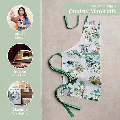 Maison d' Hermine 100% Cotton Apron for women with Pocket Kitchen Chef Apron for Men Cooking Mothers Day Gifts