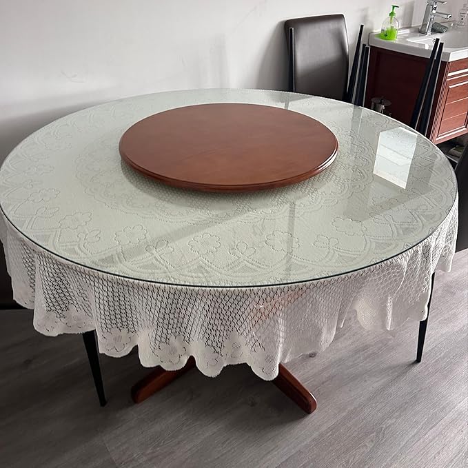 42" Round Tempered Glass Table Top, Clear Surface Flat Polished Edge for Furniture Protection Patio Dining Coffee End Tables (42 inch)