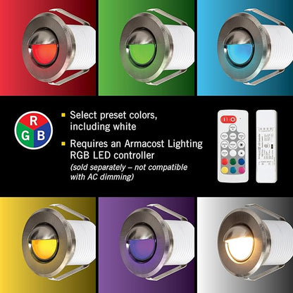 Armacost Lighting RGB Mini Recessed LED Light, Indoor/Outdoor 241127 (Series 2)