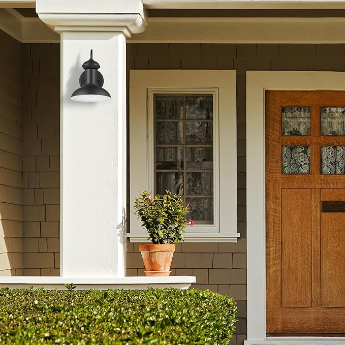 GLOBE Electric 44862 Martes 1-Light Outdoor Indoor Wall Sconce, Matte Black