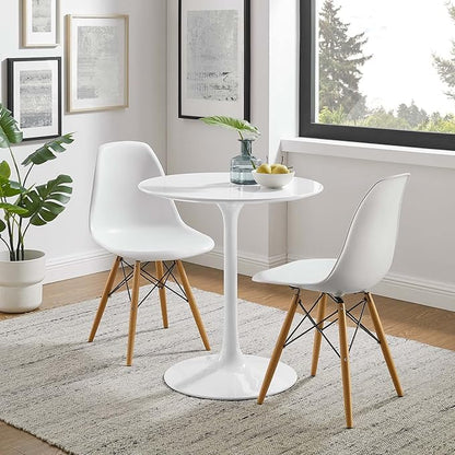 Modway Lippa Round 28" Mid-Century Modern Dining Table in White