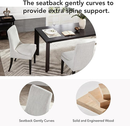 KISLOT Upholstered Dining Chairs Modern Sidechair Performance Fabric High Back Armlesschair for Diningroom Kitchen,White,Set of 2(1 Box)