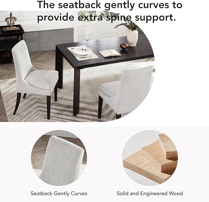 KISLOT Modern Dining Chair Set of 2 Upholstered Performance Fabric Mid Century Comfy Armlesschair for Kitchen Living Room,1 Box