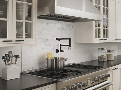 Pfister Lita Pot Filler Faucet, Wall Mounted Kitchen Faucet, Tuscan Bronze GT533PFY