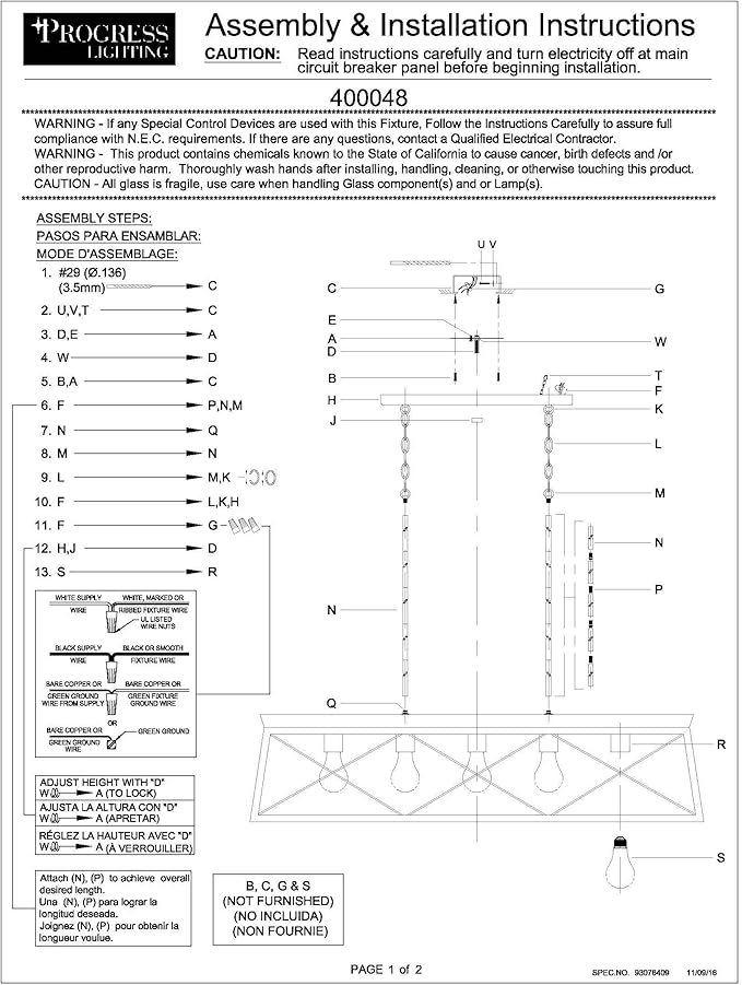 Progress Lighting Briarwood Collection 5-Light Dining Room Light Fixture, Farmhouse Style Modern Chandelier for Kitchen and Dining Room, 38" by 9", Graphite