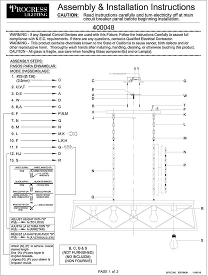 Progress Lighting Briarwood Collection 5-Light Dining Room Light Fixture, Farmhouse Style Modern Chandelier for Kitchen and Dining Room, 38" by 9", Antique Bronze
