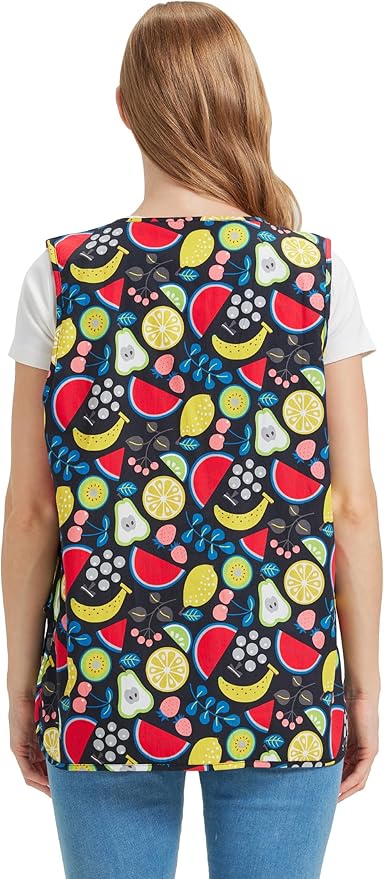 Nanxson Cobbler Apron for Women with 2 Patch Pockets Cotton Printed Vintage Apron with Buttons for Work Chef Kitchen Home