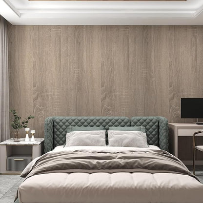 Light Wood Contact Paper Peel and Stick Oak Wood Wallpaper 23.6"x78.74" Brown Gray Textured Wood Grain Contact Paper for Countertops Kitchen Cabinets Waterproof Self Adhesive Furniture Wood Vinyl Wrap