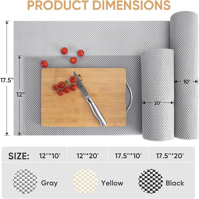 BALEINE Cabinet Liner, 12 in x 10 Ft Drawer and Shelf Liner for Kitchen Cabinets Non-Adhesive, Non-Slip Protect Desks, Cupboard, Drawers, Shelves, Tableware (Beige)