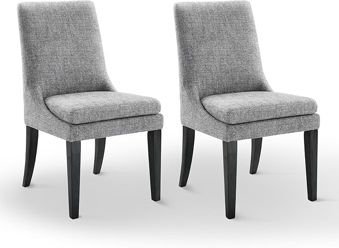 KISLOT Upholstered Dining Chairs Modern Sidechair Performance Fabric High Back Armlesschair for Diningroom Kitchen,Dark Grey,Set of 2(1 Box)