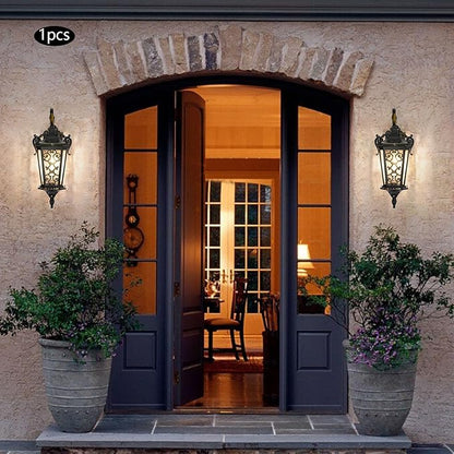 Outdoor Wall Light Fixtures, IP55 Waterproof Outside Wall Lantern Retro Exterior Wall Sconces Vintage Wall-Mounted Lights for Garage House Porch Doorway, E26 w/o Bulb