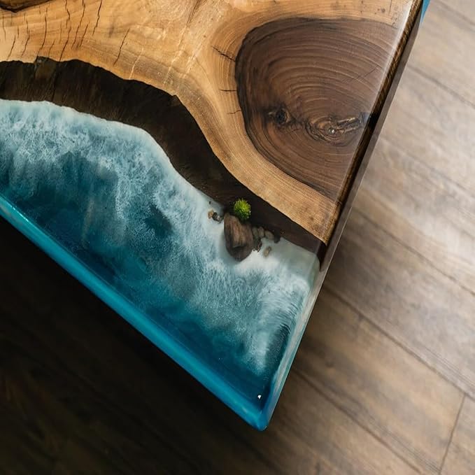 RESINHOMEFURNITURE Meticulously Island Look Epoxy Resin Dining Table Living Room Table Hallway Table Meeting Table Conference Table Bar Counter Table Center Table Home Décor