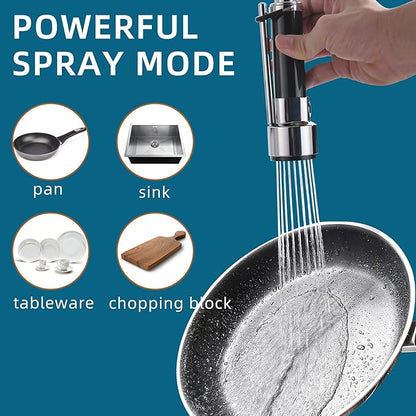 Fapully Chrome Faucet for Kitchen Sink,Kitchen Faucets with Pull Down Sprayer,Commercial Single Handle Kitchen Faucet