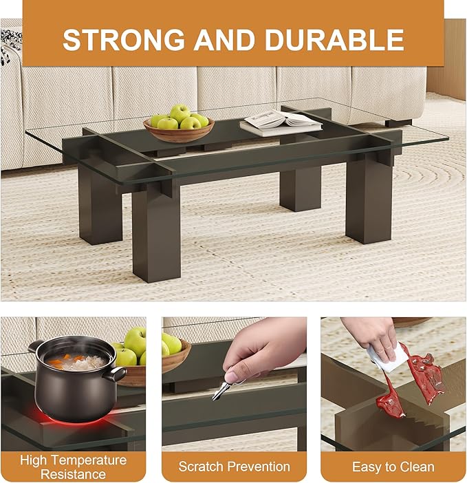 16" x 20" Rectangle Tempered Glass Table Top, Clear Surface 1/4" Thick Flat Polished Edge for Furniture Protection Patio Dining Coffee End Tables (16 in x 20 in)