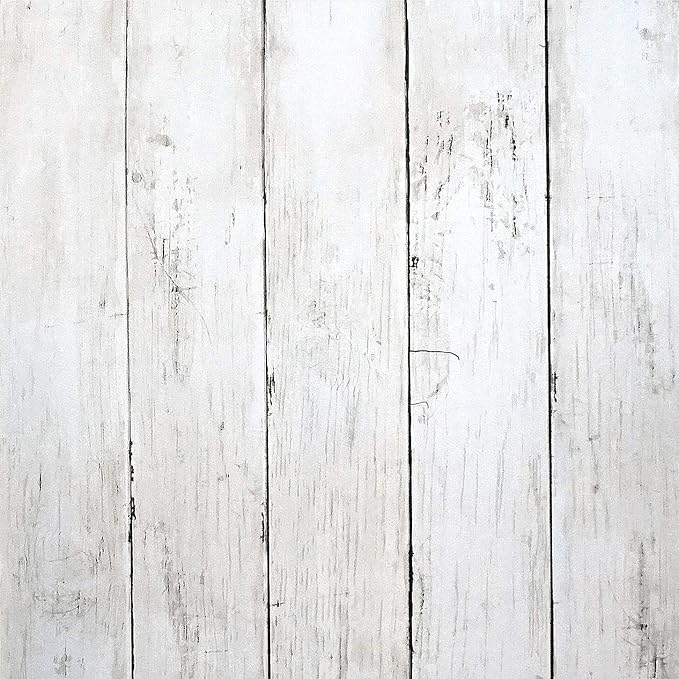 CiCiwind 118” x17.7” Wood Wallpaper Peel and Stick White Wood Wall Paper for Bathroom Bedroom Removable Waterproof Self-Adhesive Wallpaper Shiplap Contact Paper Decoral Laundry Room Vinyl Film
