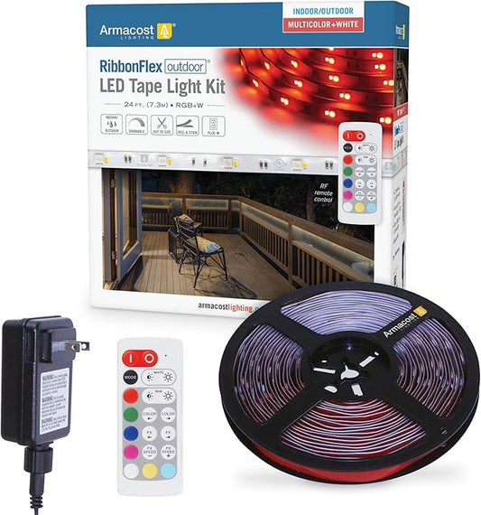 Armacost Lighting 624340 RibbonFlex Outdoor 24 ft. RGB+W Indoor/Outdoor LED Tape Light Kit