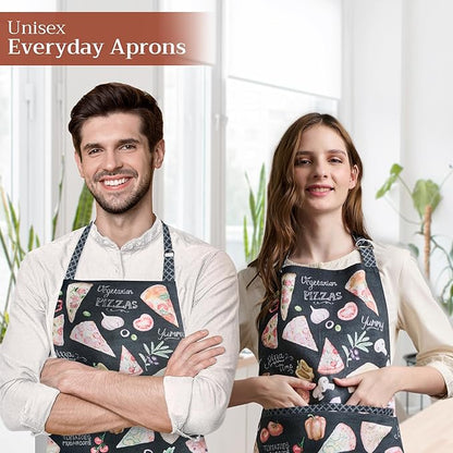 Maison d' Hermine 100% Cotton Apron for women with Pocket Kitchen Chef Apron for Men Cooking Mothers Day Gifts
