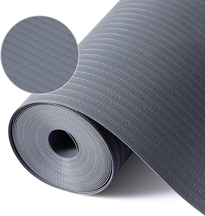 Mcrbeay Shelf Liners for Kitchen Cabinets, 20Inch x 20Ft, Non Adhesive Shelf Liner, Non-Slip Kitchen Drawer Liners, Waterproof Durable Cabinet Liners for Shelves, Refrigerator, Pantry, Dark Gray