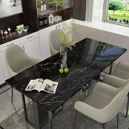 CRE8TIVE Black Marble Contact Paper for Countertops Waterproof Glossy Marble Wallpaper Peel and Stick Countertops Self Adhesive Removable Marble Vinyl Roll for Cabinets Table Tops Shelf Liner 12"x80"