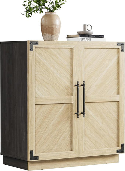 SICOTAS Sideboard Buffet Cabinet with Storage, Farmhouse Credenza with Doors & Adjustable Shelves, Storage Cabinet for Living Room, Entryway