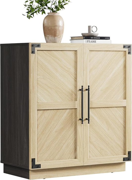 SICOTAS Sideboard Buffet Cabinet with Storage, Farmhouse Credenza with Doors & Adjustable Shelves, Storage Cabinet for Living Room, Entryway