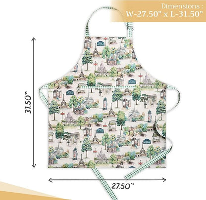 Maison d' Hermine 100% Cotton Apron for women with Pocket Kitchen Chef Apron for Men Cooking Mothers Day Gifts