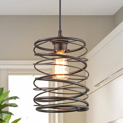 LALUZ Pendant Lights Kitchen Island, Industrial Kitchen Pendant Lighting Over Island, Rustic Iron Pendant Light Fixtures for Bedrooms, Dining Room, Hallway, Tableside