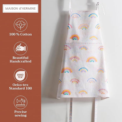 Maison d' Hermine 100% Cotton Apron for women with Pocket Kitchen Chef Apron for Men Cooking Mothers Day Gifts
