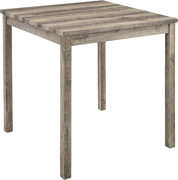 Ball & Cast 5 Piece Wooden Dining Table and Chairs Set for 4, 24" H Tufted Counter Stools with 35" Square Bar-Table, Industrial Breakfast Table with 4 Padded-Stool for Kitchen Island Playroom, Brown