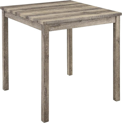 KEIKI 5 Piece Industrial Dining Table Set with 4 Upholstered Bar Stools, Counter Height Kitchen Table and Chairs Set, Space-Saving Breakfast Table Set for Dining Room, Living Room, Apartment, Brown