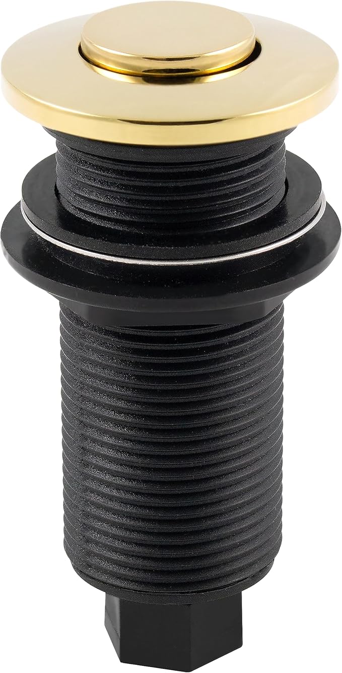 Westbrass ASB-B3-01 Sink Top Waste Disposal Replacement Air Switch Trim Only, Flush Button, Polished Brass