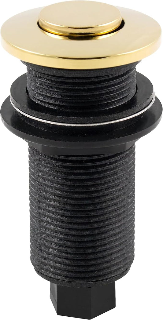 Westbrass ASB-B3-01 Sink Top Waste Disposal Replacement Air Switch Trim Only, Flush Button, Polished Brass