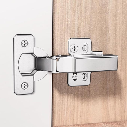 Kimdot 10-Pack High-Performance Frameless Full Overlay Soft Close Cabinet Hinges, Clip-On Self-Closing European Hinges, Cabinet Door Hinges with Screws,Concealed Kitchen Hinges for Modern funiture