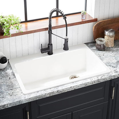 Signature Hardware 447666 Totten 33" Drop In or Undermount Single Basin Granite Composite Kitchen Sink