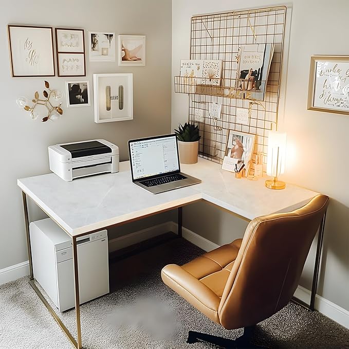 Kaboon 43x24 inches Tabletop, Solid One-Piece Desktop for Sit Stand Desk, Double Desks, L Desk DIY,Wood Countertop Home or Commercial Use,1 inch Thick, White Rock,23.62" D x 43" W