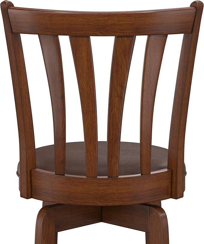 Hillsdale 25.5" Savana Wood Swivel Counter Height Stool, Cherry