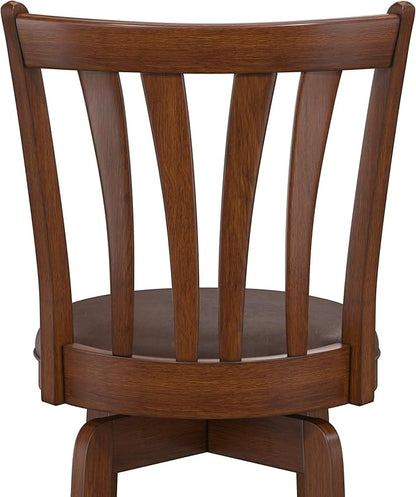 Hillsdale 25.5" Savana Wood Swivel Counter Height Stool, Cherry
