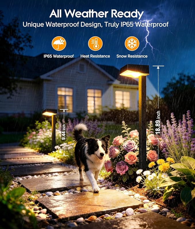 ELECLINK Solar Pathway Lights Outdoor, 8 Pack Garden Lights Solar Powered Path Lights with Bigger LED Lens, 2 Light Modes Waterproof Outdoor Solar Light for Yard Driveway Walkway Landscape Patio Lawn