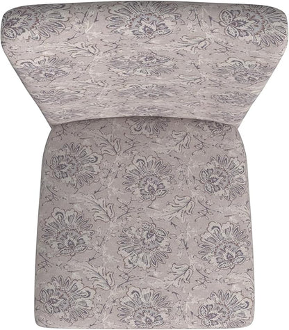 HomePop Classic Parsons Dining Chair -Gray Linen Artistic Floral Print (Set of 2)