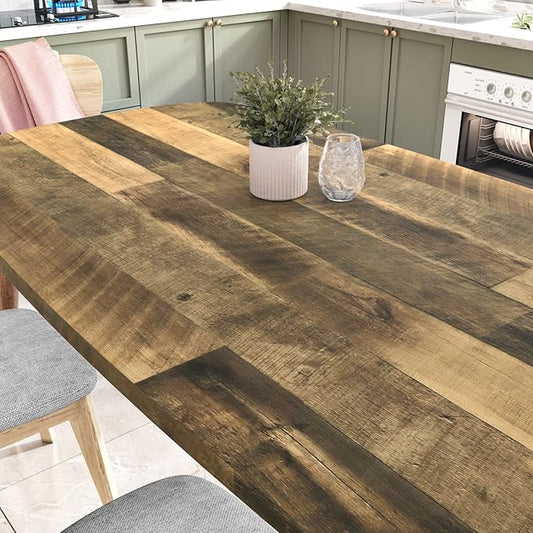 WESTICK Rustic Wood Contact Paper for Countertops Waterproof Wood Grain Wallpaper Peel and Stick Wooden Contact Paper Self Adhesive Brown Wooden Vinyl Counter Top Wrap for Cabinets Kitchen 12" x 80"
