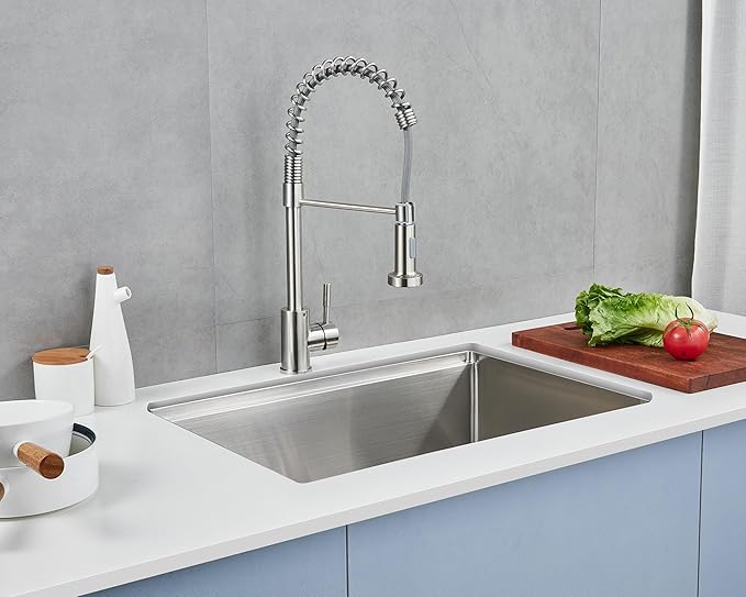 MENATT 25 Inch Undermount Workstation Kitchen Sink, 25"×18" Stainless Steel Single Bowl Undermount Handmade Kitchen Sink with Cutting Board and Colander, D25"XW18"XH9"