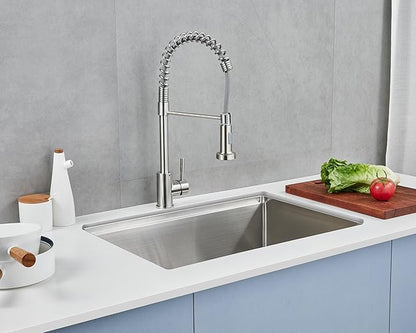 MENATT 25 Inch Undermount Workstation Kitchen Sink, 25"×18" Stainless Steel Single Bowl Undermount Handmade Kitchen Sink with Cutting Board and Colander, D25"XW18"XH9"