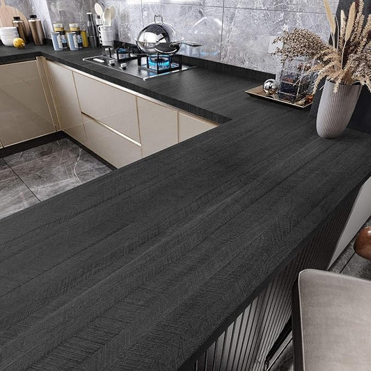 WESTICK Wood Peel and Stick Countertop Contact Paper Waterproof Wood Grain Vinyl Wrap for Kitchen Cabinets Drawers Self Adhesive Countertop Wallpaper for Tables Kitchen Office Desk DIY 12"x120"