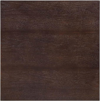 Modway Verne Square Wood Grain 24" Dining Table in Gold Cherry Walnut