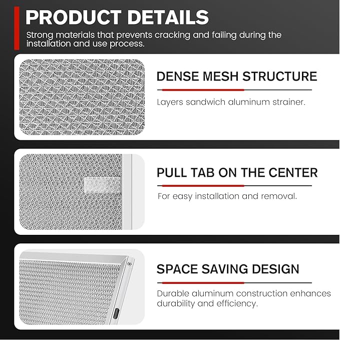 𝟮𝟬𝟮𝟲 𝙐𝙥𝙜𝙧𝙖𝙙𝙚𝙙 BPS1FA36 Aluminum Range Hood Filter by puxyblue 11-3/4" X 17-1/4" X 3/8" Replace WB02X10706 S99010300 AP5613213 Fit for Broan QS1 Series NuTone WS1 Series Kenmore 233 Series